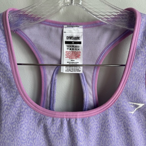 Gym shark ADAPT ANIMAL SEAMLESS CROP TANK Women's Purple Sports Bra size M - Picture 5 of 8
